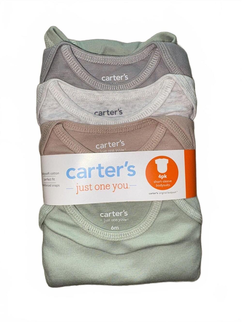 NEW! Carter's 4-Pack Short Sleeve Bodysuits for Baby | 6 Months